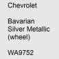 Preview: Chevrolet, Bavarian Silver Metallic (wheel), WA9752.